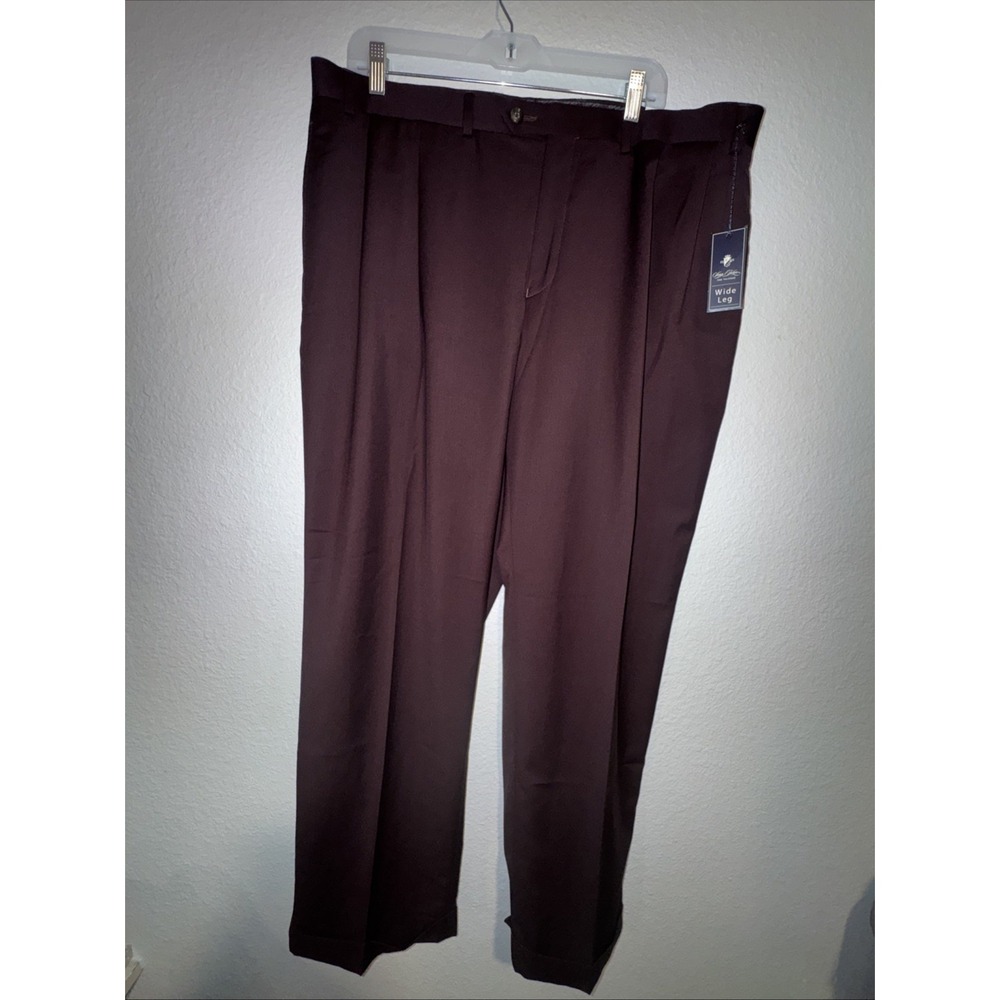 Sean Jean Wide Leg Pants Men's Size 40X30 Burgundy Church Slacks Big&Tall NWT